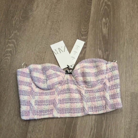 Zara Textured Pink and Purple Top - Picture 3 of 6